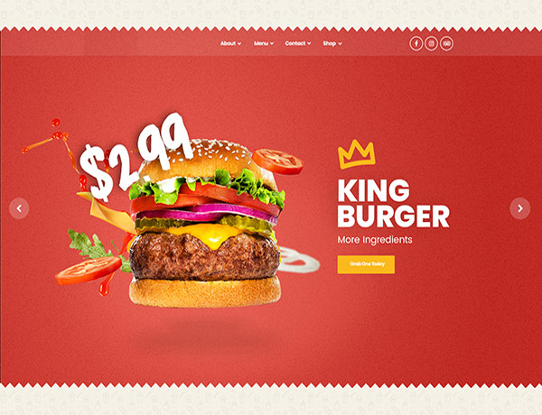 Readymade Burger Place Website
