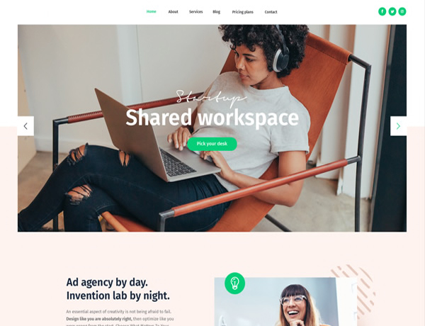 Readymade Shared Workspace Website